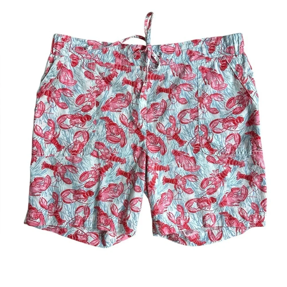 Talbots Lobster Linen Blend Shorts